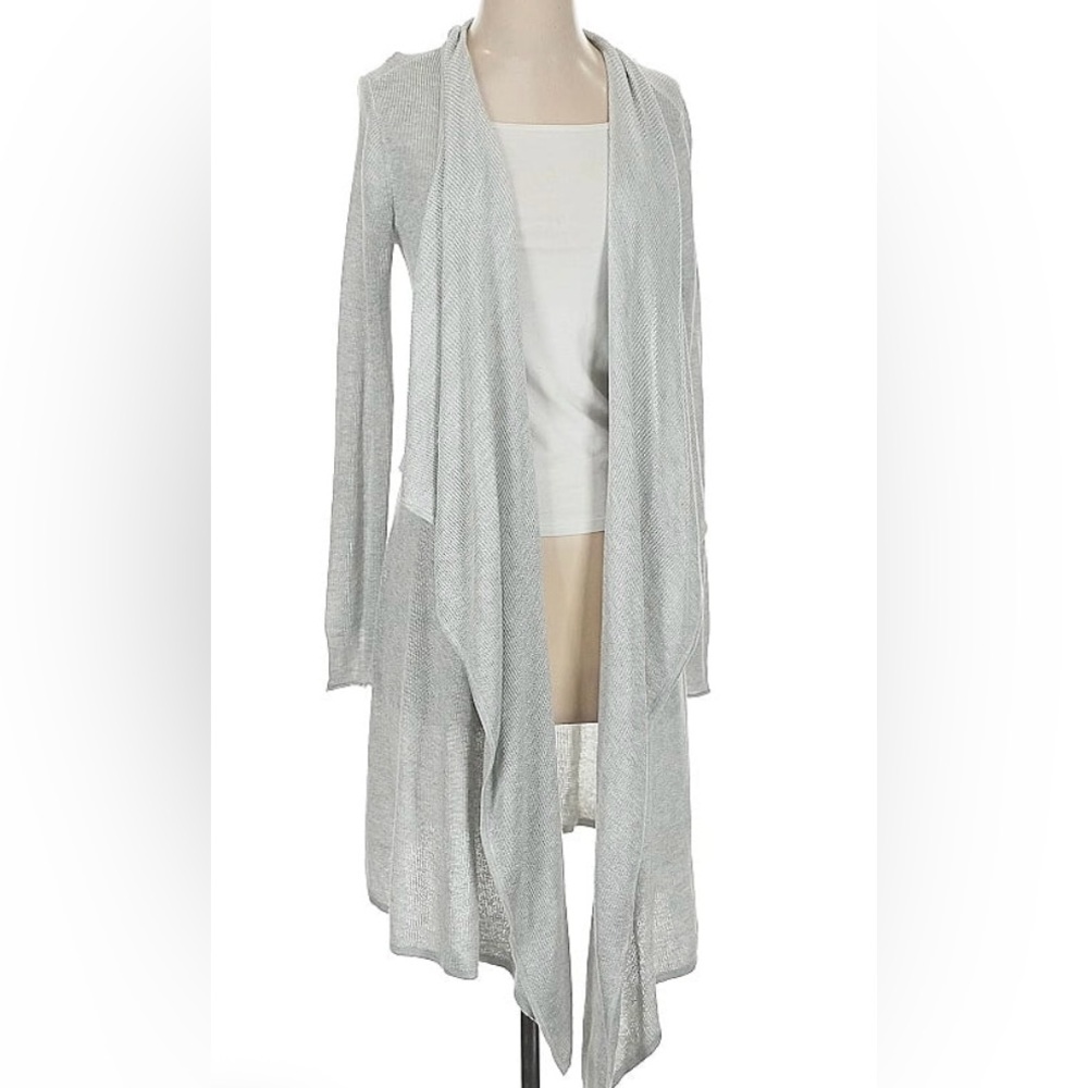 White House Black Market Light Gray/Silver Cardigan